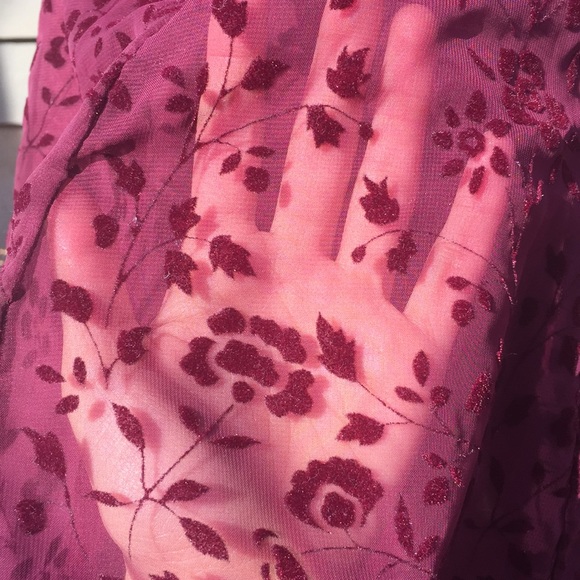 Sheer and floral velour teared vintage dress 8 - Picture 8 of 8